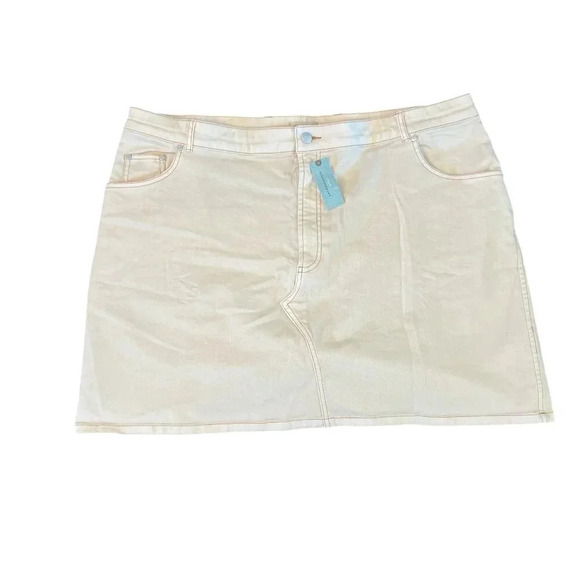 Pilcro Plus Denim Mini Skirt Beige Size 22W NWT - Picture 3 of 15